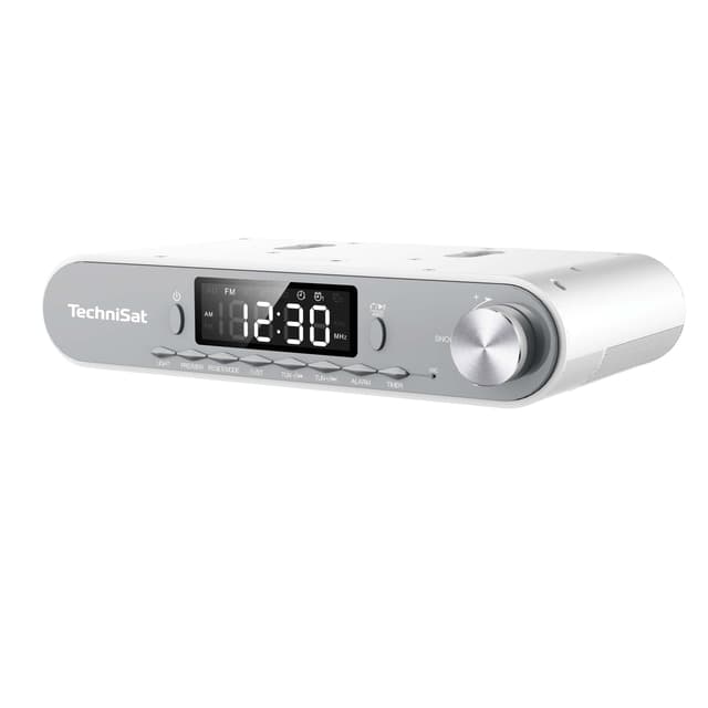 TechniSat Viola Küchenradio - Unterbau Radio mit UKW/FM, LED Display, Arbeitsleuchte, Timer, Bluetooth, Weckfunktion, Freisprecheinrichtung, 5 W Lautsprecher Modell 2025 Silber
