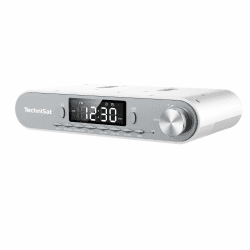 TechniSat Viola Küchenradio - Unterbau Radio mit UKW/FM, LED Display, Arbeitsleuchte, Timer, Bluetooth, Weckfunktion, Freisprecheinrichtung, 5 W Lautsprecher Modell 2025 Silber