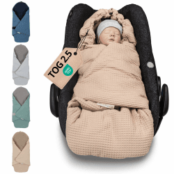 ULLENBOOM Einschlagdecke Babyschale, 100% OEKO-TEX Materialien, Sand (Made in EU) - Babydecke für Kindersitz oder Kinderwagen, kuschelige Decke für Babys, Ideal für Herbst und Winter Angebot bei HelloDeals