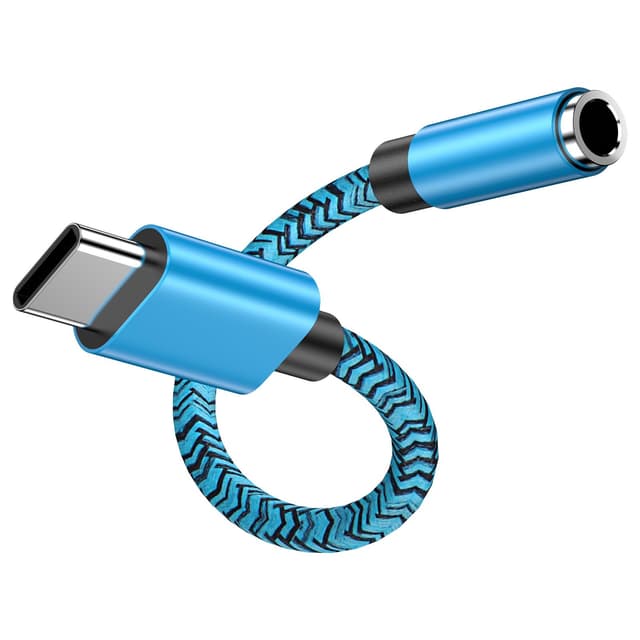 USB C auf 3.5mm Klinke, Typ C auf Kopfhörer Adapter Aux Digital Audio kopfhörer adapter, Aux auf USB C Kopfhörer Adapter für Samsung Galaxy S25 Ultra S24+ S23 S22 A35 A36 A16 A56, iPhone 16 15 Pro Max Blau