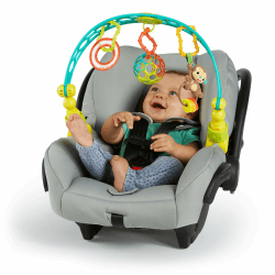 Bright Starts Oball, Spielbogen für den Kinderwagen aus flexiblem, festem Oball-Material für einfaches Greifen Affe Oball