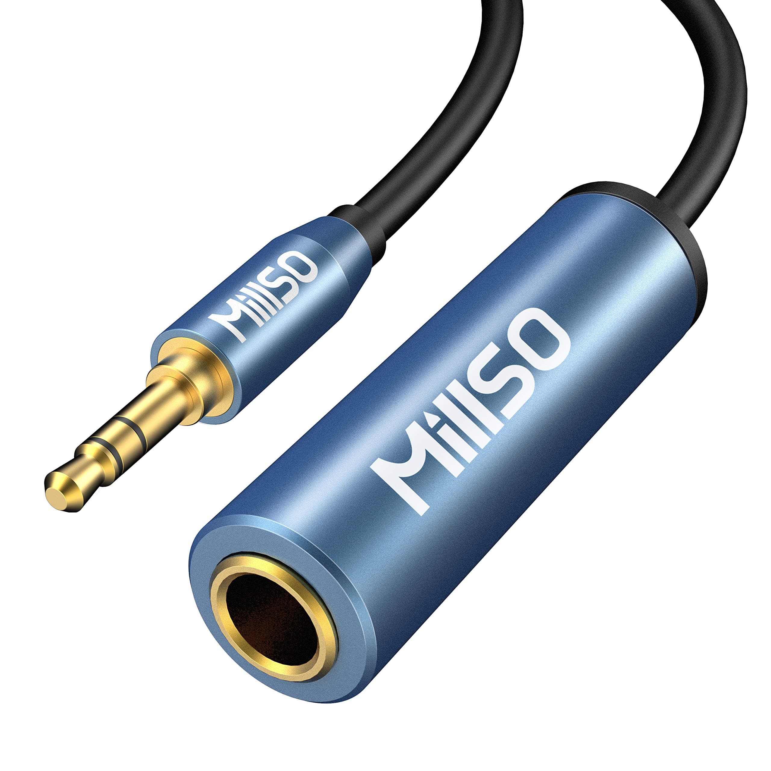 MillSO Klinke Adapter 3,5mm Klinkenstecker auf 6,35mm Klinken Buchse TRS 1/4 zu 1/8 Stereo Audio Aux Adapter Kabel mit 24K Vergoldete Kontakte für Kopfhörer, Lautsprecher und Klavier - 30cm 0.3 m