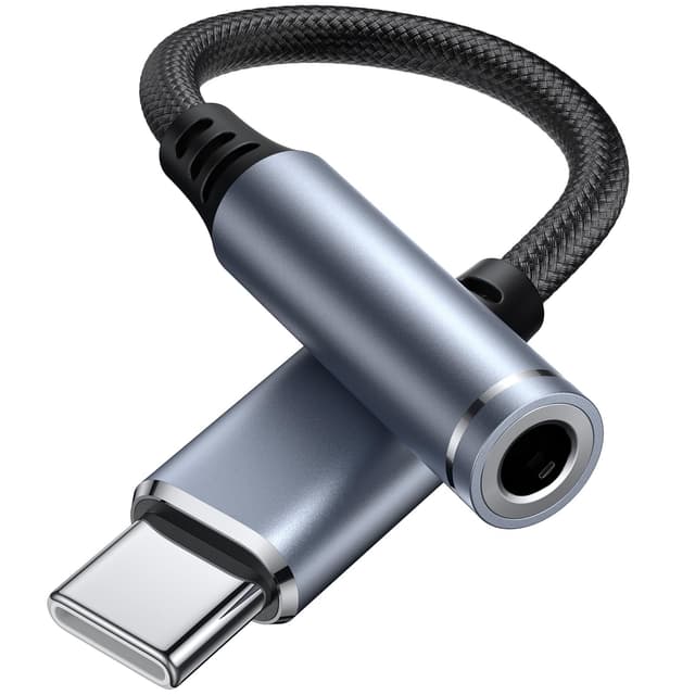 Oumida USB C auf 3,5 mm Buchse, Kopfhörer-Adapter, Type C auf AUX-Audiokabel, kompatibel mit iPhone 16/15/Pro Max/15 Pro/15 Plus Galaxy S25 S24 S23 S22 Google Pixel 8/7 Pad (Schwarz)