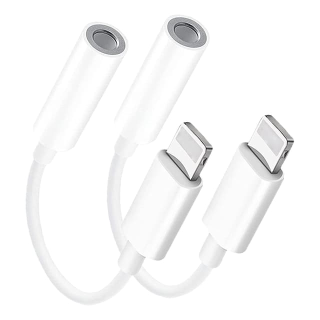 [Apple MFi-Zertifiziert] 2 Pack Adapter iPhone Kopfhörer, Lightning auf 3,5‑mm-Kopfhöreranschluss Adapter Aux Audio KlinkeAdapter für iPhone 14/13/12/11/11 Pro/XR/X/XS/8/8Plus 2 pcs
