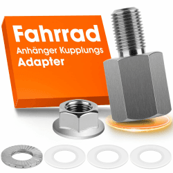 Fahrrad Achsadapter M10 | Fahrradanhänger Adapter für Steckachse | Fahrrad Anhänger Kupplung Adapter Anhängerkupplung M10 x 1,0 Angebot bei HelloDeals