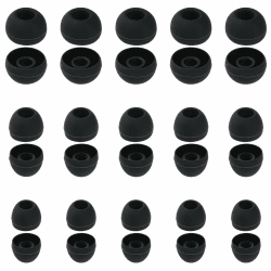 30 Stück Silikon Ersatz Ohrstöpsel, Kopfhörer-Ohrpolster Weiche Aufsätze in Größen S/M/L - Passend für Die Meisten Kopfhörer (Schwarz) Angebot bei HelloDeals