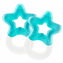Dentistar Kühlbeißring 2er-Set – Beißring Baby ab 3 Monate – Kühlende Zahnungshilfe und Beißspielzeug für Babys und Kleinkinder - BPA frei - Türkis Türkis 2 Stück (1er Pack)