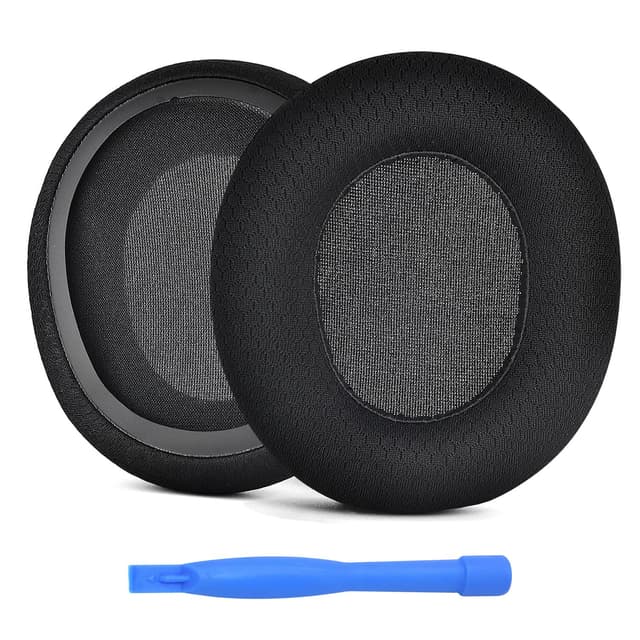 Ersatz Ohrpolster für SteelSeries Arctis 1/3 / 5/7 / 9 / Pro & Prime Wireless Gaming Kopfhörer usw. von MMOBIEL - Mesh Gewebe Kopfhörer Ohrpolster – Schwarz Mesh Fabric