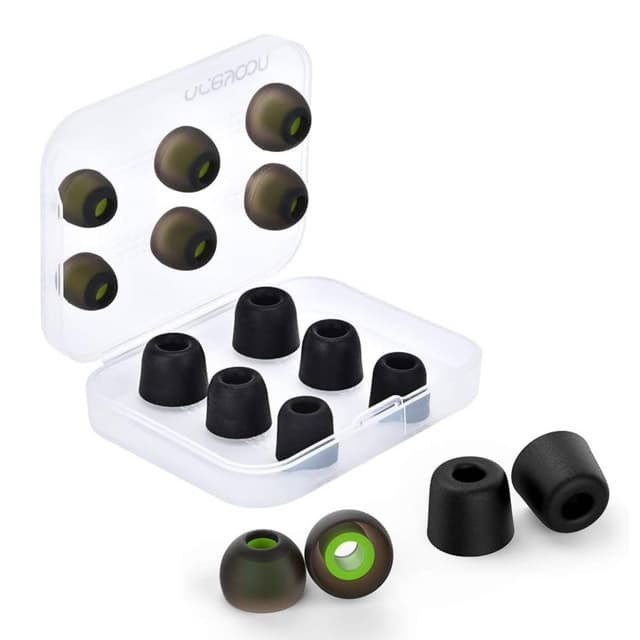 aceyoon Ersatz Ohrstöpsel, 6 Paare Silikon + Schaumstoff Ohrhörer Ersatzstöpsel In Ear Ohrpolster Kompatibel mit den meisten in-Ear Kopfhörer S M L Schwarz Grau