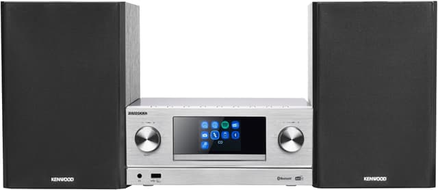 Kenwood M-9000S-S - Smart Micro Hi-Fi System mit Internetradio, DAB+, CD/USB und Audiostreaming, Farbe Silber Silber 2 x 50 Watt