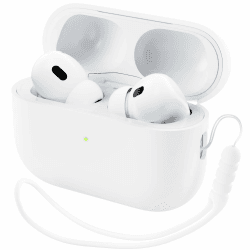 ORNARTO Kompatibel mit AirPods Pro 2 Hülle 2022, Schützende Flüssig Silikon Hülle für AirPods Pro 2 2022 Hybrid Skin Front LED Sichtbar Silikon Hülle Weiß
