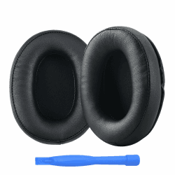 Ersatz Ohrpolster für HyperX Cloud Stinger/Cloud Flight/CloudX/Cloud II/Cloud III/Cloud Alpha/Cloud Core/Mix Kopfhörer von MMOBIEL - Memory- Schaumstoff und Protein PU Kopfhörer Ohrpolster – Schwarz