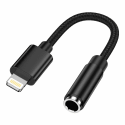 Kopfhörer Adapter für iPhone, [MFi Zertifiziert] Lightning auf 3,5mm Klinke Adapter, iPhone Aux Adapter Dongle Audio Kabel Splitter kompatibel mit iPhone 14 Pro Max/14 Plus/14/13/12/11/SE/X/XS/XR/8 Schwarz
