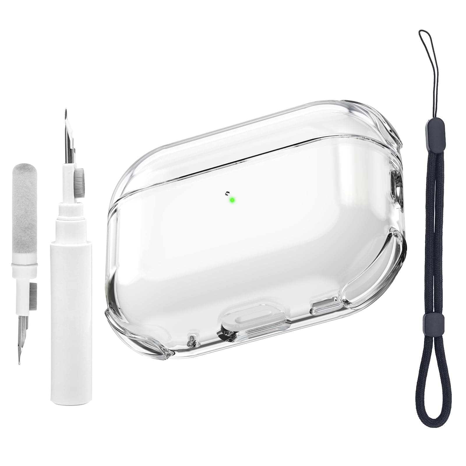 Teyomi Transparent Hülle Kompatibel mit AirPods Pro 3. Generation mit Reinigungsset, Schutzhülle kompatibel mit Apple Airpods Pro 3 mit Handschlaufe, für Airpods Pro 3 Case (Clear) Angebot bei HelloDeals