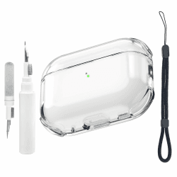 Teyomi Transparent Hülle Kompatibel mit AirPods Pro 3. Generation mit Reinigungsset, Schutzhülle kompatibel mit Apple Airpods Pro 3 mit Handschlaufe, für Airpods Pro 3 Case (Clear)
