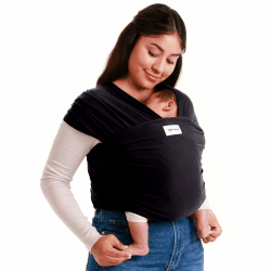 Sleepy Wrap Tragetuch Baby Neugeboren bis Kleinkind - Freihändige Trage, Elastisches Tragetuch Neugeboren, Ergonomisches Baby Tragetuch, Einfach zu bindende Babytrage (Black)