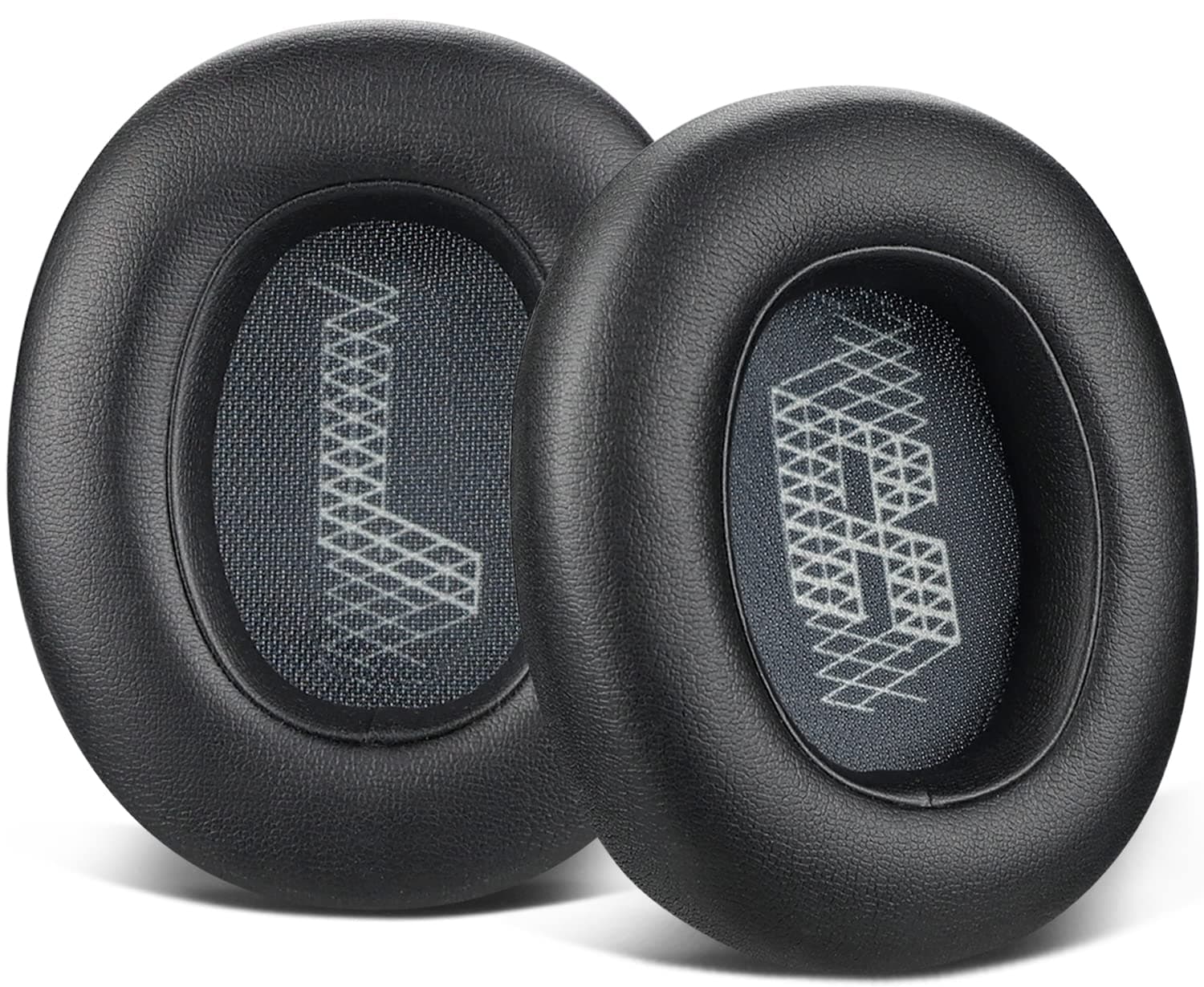 SOULWIT Ersatz Ohrpolster für JBL E65 (E65BTNC)/Live 650 (650NC 650BTNC)/Duet NC Over-Ear-Kopfhörer, Ersatzpolster mit weicherem Leder Protein Leder-Schwarz