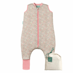 molis&co - Baby schlafsack mit Füßen und Socke - Ideal für den Winter - Babyschlafsack mit Beinen 2,5 tog - 100% Baumwolle (Oeko-TEX 100), Premium Qualität - Pastel Floral (80 cm) 80 cm (2 Jahre) Pastel Floral