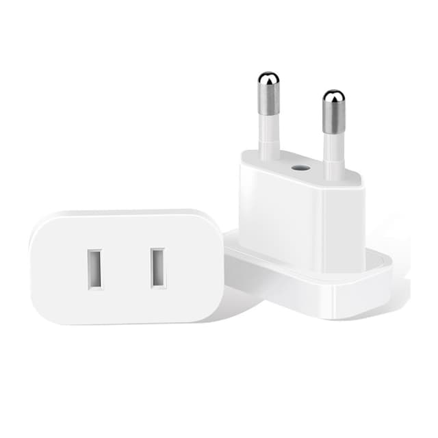 VIEVRE 2 Stück EU Stecker Adapter,US to EU Adapter für Steckdosen,Steckeradapter Japan Deutschland,Adapter Eurostecker 2 Stück Weiß