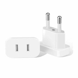 VIEVRE 2 Stück EU Stecker Adapter,US to EU Adapter für Steckdosen,Steckeradapter Japan Deutschland,Adapter Eurostecker 2 Stück Weiß