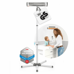 Reer Wickeltischstrahler EasyHeat Flex, Heizstrahler mit Standfuß, Wärmelampe fürs Baby, kompaktes Design, 1 Stück (1er Pack), 230V/500W, weiß Single Angebot bei HelloDeals