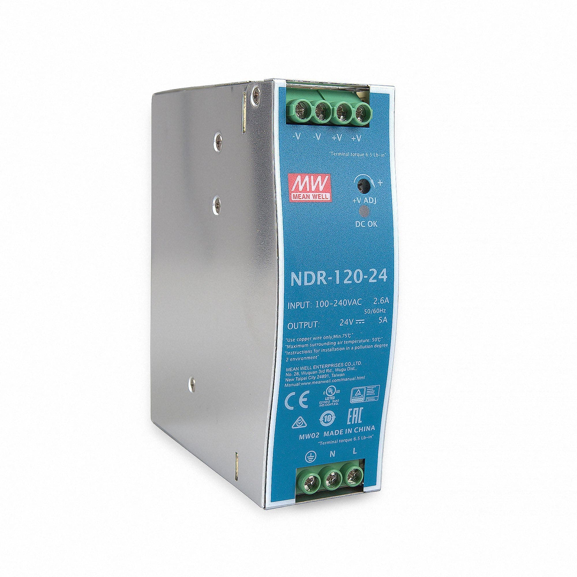MeanWell NDR-120-24 120W 24V 5A Hutschienen Netzteil DIN-RAIL Angebot bei HelloDeals