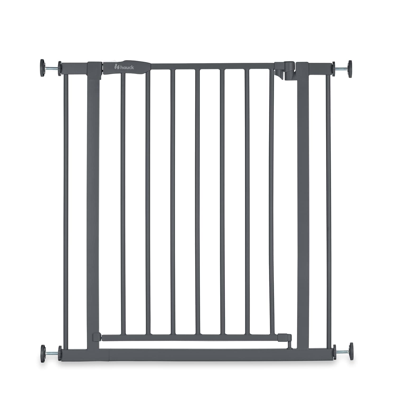 hauck Open N Stop 2, Dunkelgrau – Schutzgitter Treppe und Tür 75–80 cm – Kindersicheres Absperrgitter ohne Bohren – Manuelle 1 Hand Öffnung – nur für Innen 75 - 80 cm Open N Stop​ 2