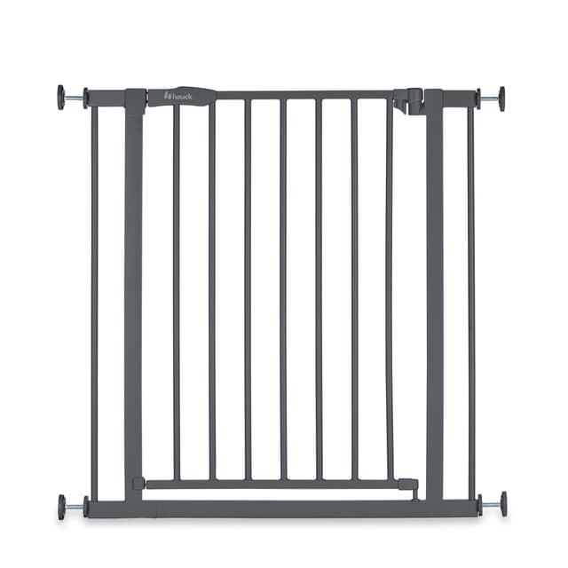 hauck Open N Stop 2, Dunkelgrau – Schutzgitter Treppe und Tür 75–80 cm – Kindersicheres Absperrgitter ohne Bohren – Manuelle 1 Hand Öffnung – nur für Innen 75 - 80 cm Open N Stop​ 2