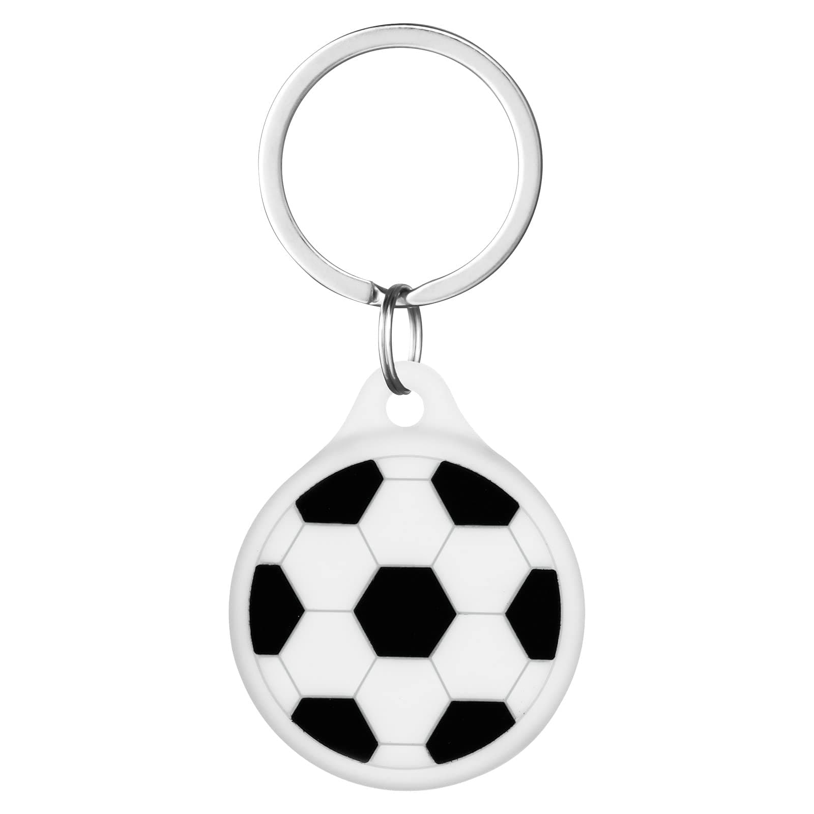 AXFEE AirTag Schutzhülle, Silikon Keyring Schutzhülle Kompatibel mit AirTags, Schutzhülle für Apple AirTags, Mini Apple AirTags Case, Hülle Schlüsselanhänger Case, Leicht Cover mit Schlüsselanhänger 1 Stück – Fußball Einheitsgröße