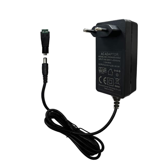 GIDEALED 24V 2A Netzteil DC, 48W Adapter für COB LED Streifen Mit 5,5X 2,1mm Stecktransformator, Niederspannungs Sicherheitsnetzteil 230V AC, 2000mA