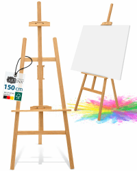 Artina Staffelei Holz Groß - FSC® Kiefernholz 150cm Holzstaffelei - Feldstaffelei höhenverstellbar große & kleine Keilrahmen – Staffelei für Kinder & Erwachsene, Hochzeit, Leinwände, Easel – Tessin 2.5 Kilogramm Angebot bei HelloDeals