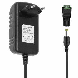 Tesfish 12V 4A Netzteil Transformator 48W Adapter mit Buchse DC Stecker 5.5 x 2.1/2.5mm für CCTV, Kamera, Router, LED Streifen Licht