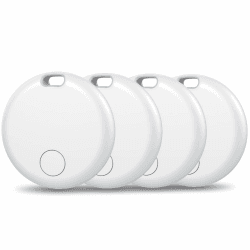 Smart Tag Schlüsselfinder, Air Tracker Tag Kompatibel mit Apple Wo ist? APP (Nur iOS), Koffer Tracker für Gepäck/Taschen/Key, Batterielebensdauer EIN Jahr, IP67 wasserdicht(4er Pack) 4 Reinweiß
