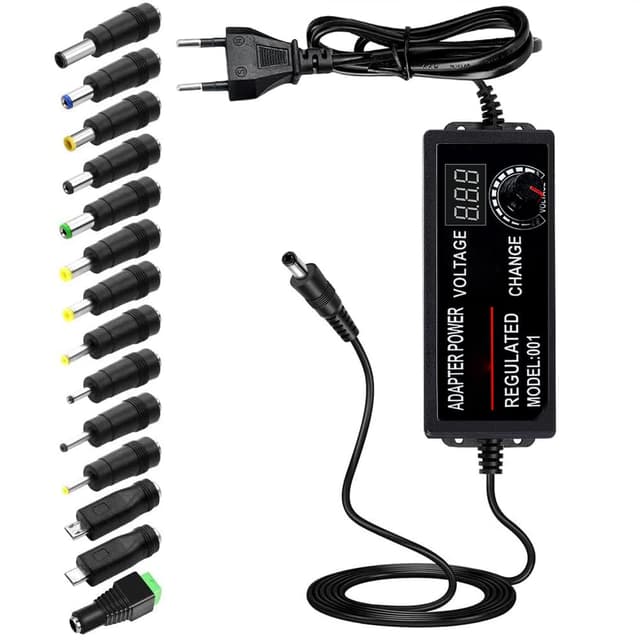 Einstellbares Netzteil 3V-24V Universal Netzteiladapter 2A 48W Verstellbarer Netzadapter 100V-240V AC to DC mit LED Spannungsanzeige und 5,5x2,5mm 14 Tipps für Haushaltselektronik,2000mA Max(SS-24V2A)