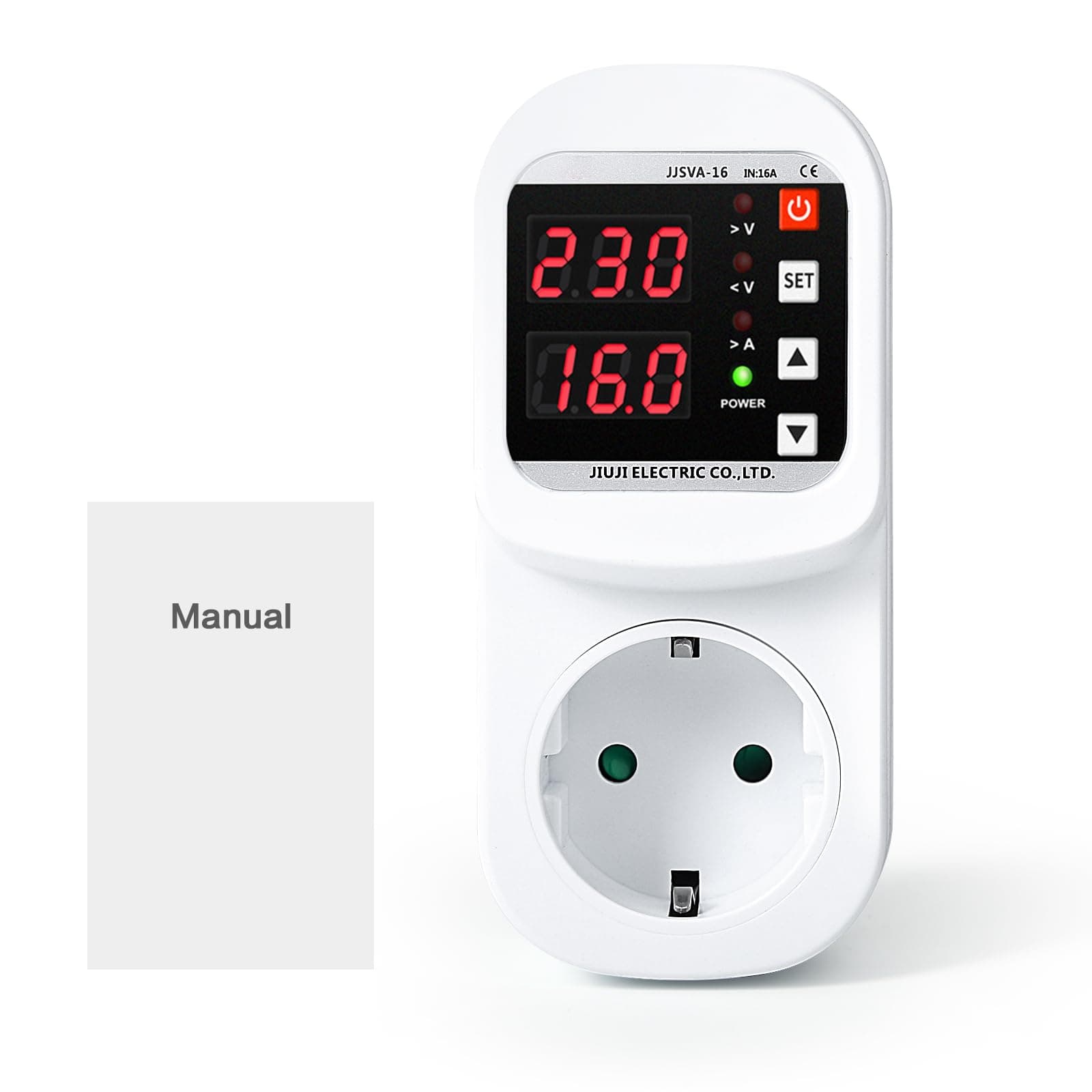 Ailao Überspannungsschutz Steckdose LED Einstellbar Überspannungsschutz Steckdosenadapter Blitzschutz Steckdose 230V AC 16A Automatische Abschaltung bei Überspannung und Neustart.