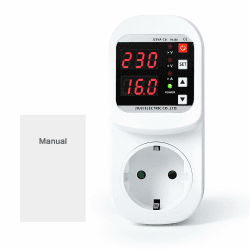 Ailao Überspannungsschutz Steckdose LED Einstellbar Überspannungsschutz Steckdosenadapter Blitzschutz Steckdose 230V AC 16A Automatische Abschaltung bei Überspannung und Neustart.