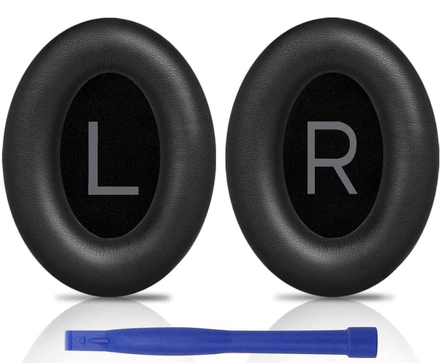 SOULWIT Ersatz Ohrpolster für Bose QuietComfort 45 (QC45)/QuietComfort SE (QC SE)/New Quiet Comfort Wireless Over-Ear Kopfhörern, Ersatzpolster mit weicherem Protein-Leder, Geräuschisolierendem Schaum Schwarz