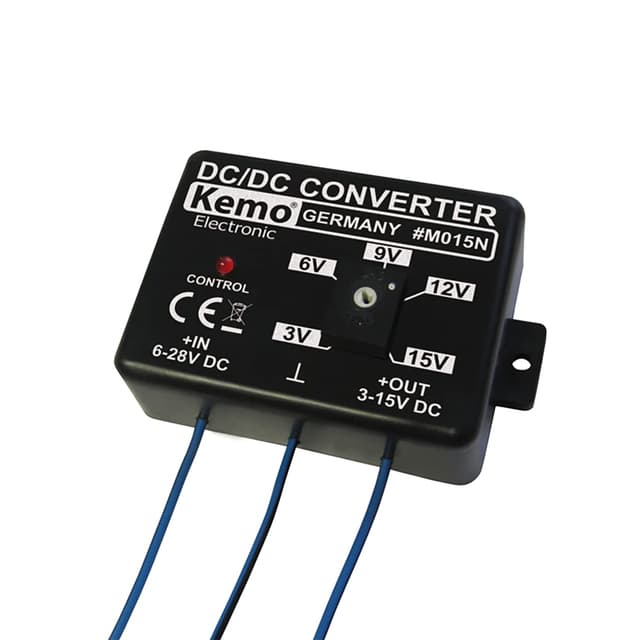 Kemo M015N justierbarer Spannungswandler. Eingangsspannung 6 - 28 V/DC - einstellbare Ausgangsspannung 3 - 15V stabilisiert & kurzschlussfest. Max. Ausgangsstrom 1,5 A Einzelpack