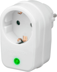 goobay Überspannungsschutz Steckdose zum Schutz von elektrostatischen Entladungen (ESD) für den Innenbereich - max. Stromstärke 16A, 230V, max. 3500W - Blitzschutz Steckdose, GS geprüft, weiß - 51270 1x