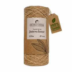 Heimatspäne Juteschnur 250m – Reißfestes Naturgarn für Basteln, Garten und als stabile Paketschnur Angebot bei HelloDeals