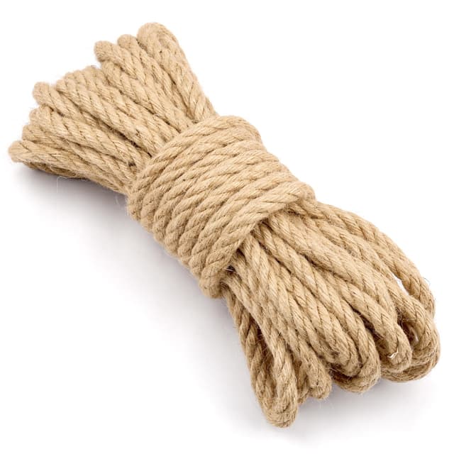 Hanfseil, Juteseil 10 mm 10 m, Natur Tau Seil Kordel, Juteschnur Bastelschnur für Garten, DIY Kunsthandwerk und Dekoration 10mm×10m