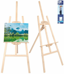 Zawaer Staffelei 150CM Aus Vollholz - Groß Klappbar Und Höhenverstellbar - Bild Ständer für Kunst, Hochzeiten, Leinwand - Geeignet für Kinder Und Erwachsene 1.94 Kilogramm
