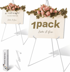 VAIIGO Verstellbare Staffelei, Künstler Staffelei 168 cm Höhe Metall Poster Staffelei, zusammenklappbare Stativ Staffelei für Kunstdisplays, Skizzieren, Malen, Poster Aktivitäten usw(Weiß, 1 Packung) Weiße 1Pack