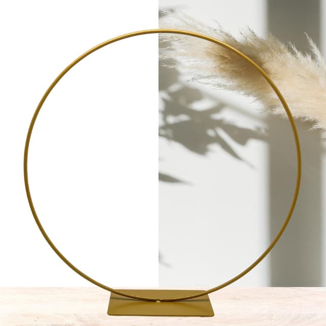 Bada Bing Dekoring mit Fuß in Gold - Metallring zum Hinstellen mit Ø ca. 30 cm - Dekoration für Trockenblumen Kranz - Deko Weihnachten Herbst - Ring zum DIY Basteln Gold 30 Cm