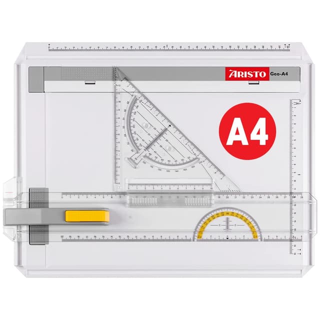 Zeichenplatte A4 GEO-Board Aristo AR70442 (schlagfester Kunststoff, inkl. Schnellzeichendreieck AR7090) weiß DIN A4 Single