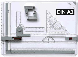 Generisch Professionelle Zeichenplatte DIN A3 mit Schiebelineal & Zubehör - Präzisions-Zeichenbrett für Ingenieure, Architekten & Studenten - Inkl. T-Quadrat, Winkelmesser & Papierhalter