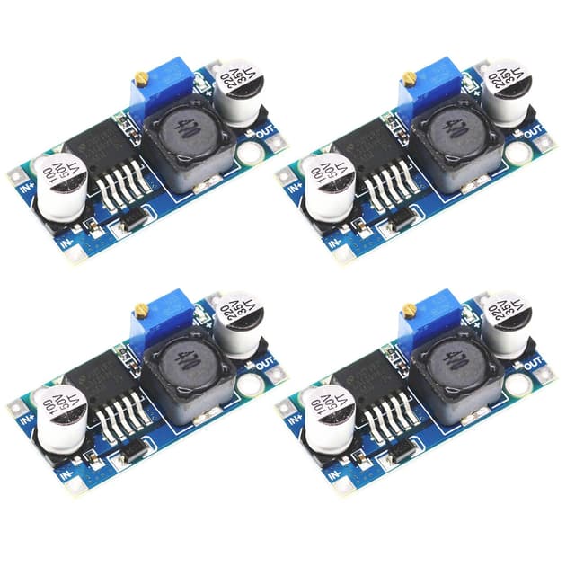 Step Down Converter, Buck Converter, Step Down Wandler Modul, Netzteil Abwärtsmodul, für Beleuchtung, Drohnen und Luftaufnahmen, DC-DC 3A, 3.2-35V zu 1.25-35V, 4 Stück