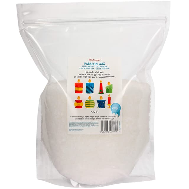 Materialix Paraffinwachs für Kerzen - Verschiedene Größen (2kg) - Kerzenwachs, Wachsgranulat pastillen, Kerzenwachs zum gießen Pastillen (Granulat) 2kg