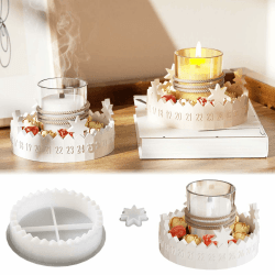 SVOCK Gießformen Silikon Adventskranz, Gießform Adventskalender, Gießformen Silikon Weihnachten, Weihnachts Silikonformen Gießformen Stern Silikonform für Kerzen Aus Gips und Epoxidharz Advents-Countdown-Form