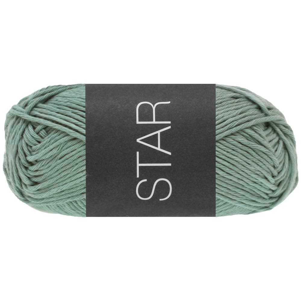 LANA GROSSA Star | Topflappen-Baumwolle | Handstrickgarn aus 100% Baumwolle | 50g Wolle zum Stricken & Häkeln | 90m Garn FB114 Mintgrau - 114